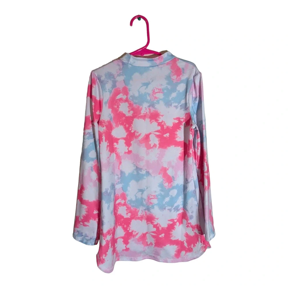 Cat & Jack Tie Dye Rash And Sun Guard Shirt Is Longer In The Back Size M 7/8